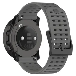 Breathable Silicone Watch Strap Replacement - Premium Wristband Bracelet - Suunto vertical (Grey)