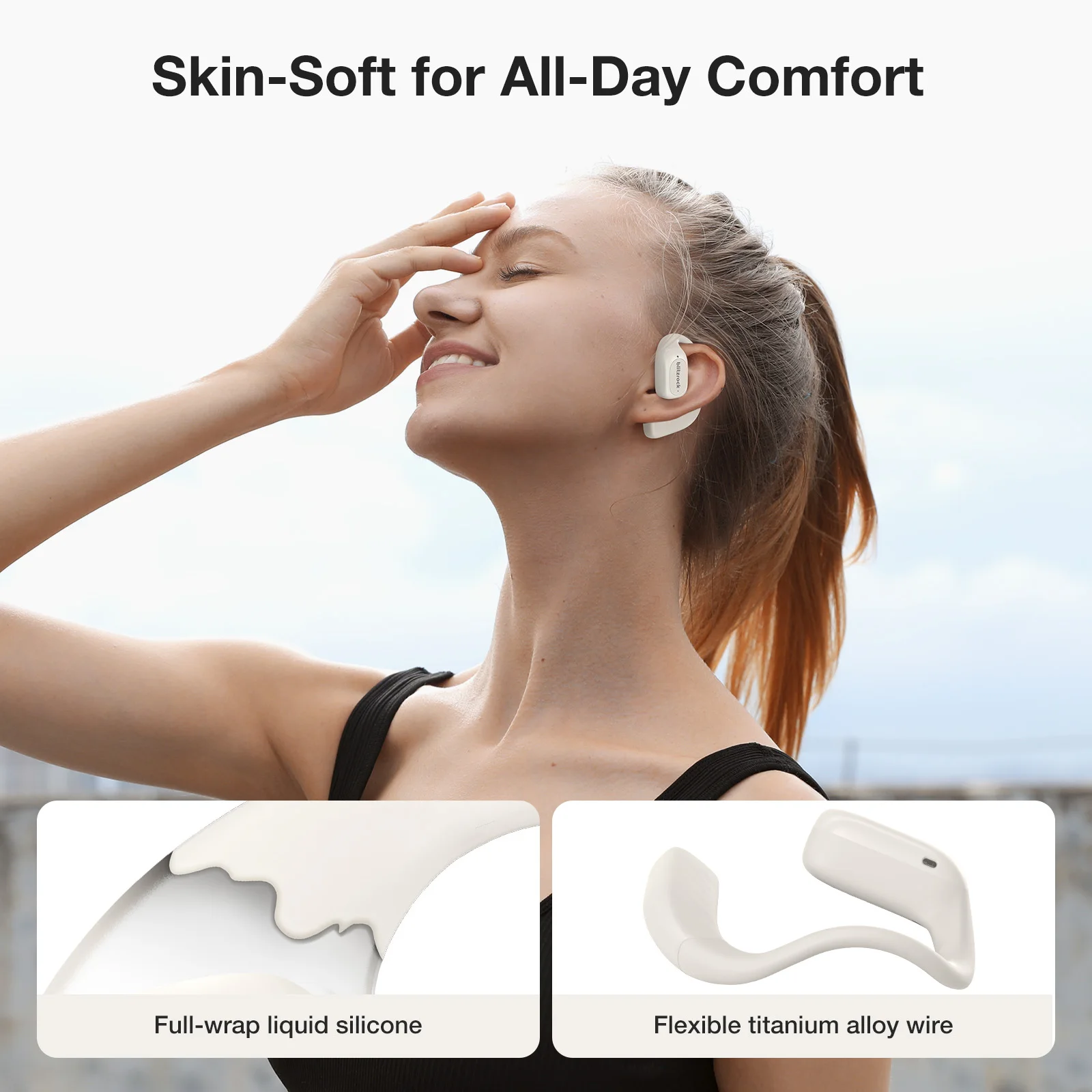 Bluetooth Open Ear Earbuds with Enhanced Bass and Clear Calls