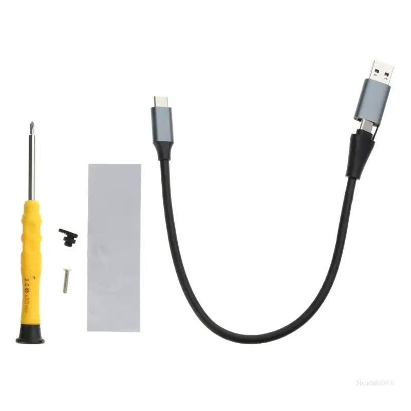 M.2 NVME 지원 20GB USB3.2 Gen2X2 고속 하드 디스크 케이스 인클로저 노트북 하드 드라이브용 RGB 냉각 팬 내장