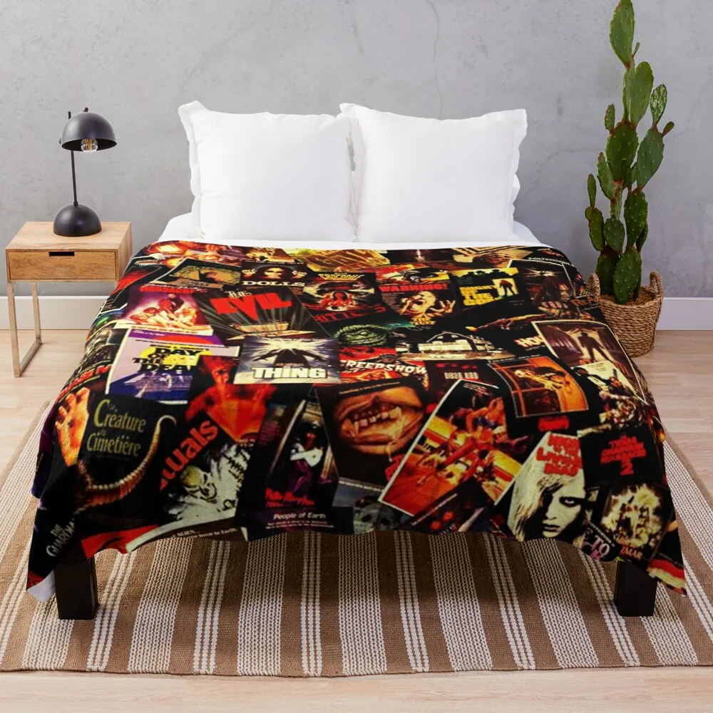 

Ужасные фильмы коллаж плед одеяло вязаное одеяло роскошное утолщенное Флисовое одеяло