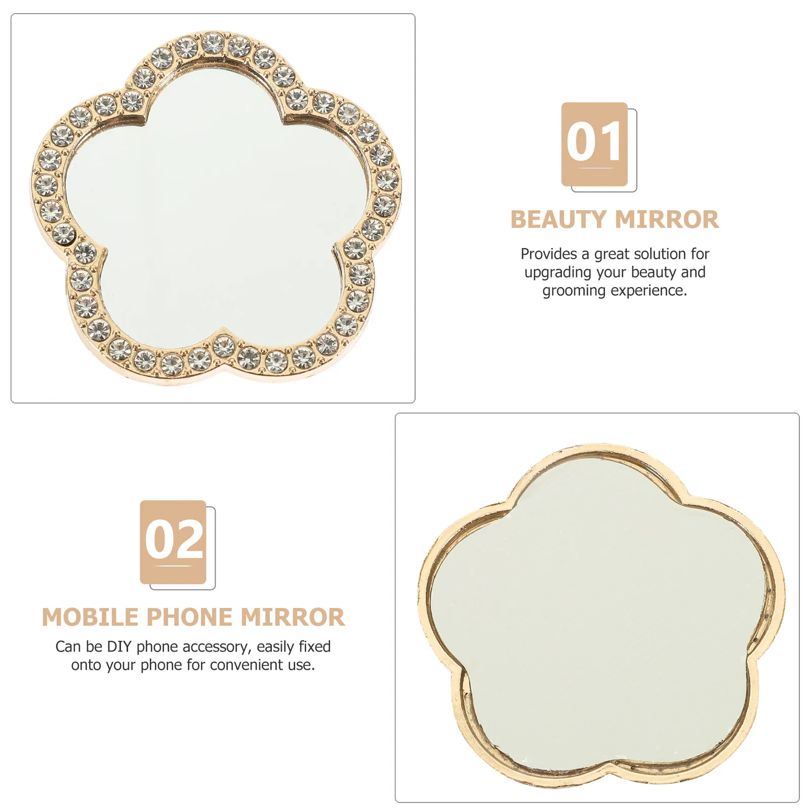 6Pcs 휴대폰 셀카용 미니 거울 HD 반사형 휴대폰 카메라 거울 컴팩트하고 가벼운 스트리밍 액세서리