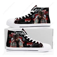 Juice Wrld Hip Hop Rapper High Top High Quality Sneakers Mens Womens Teenager Canvas Sneaker Casual Couple Shoes Custom Shoe 2