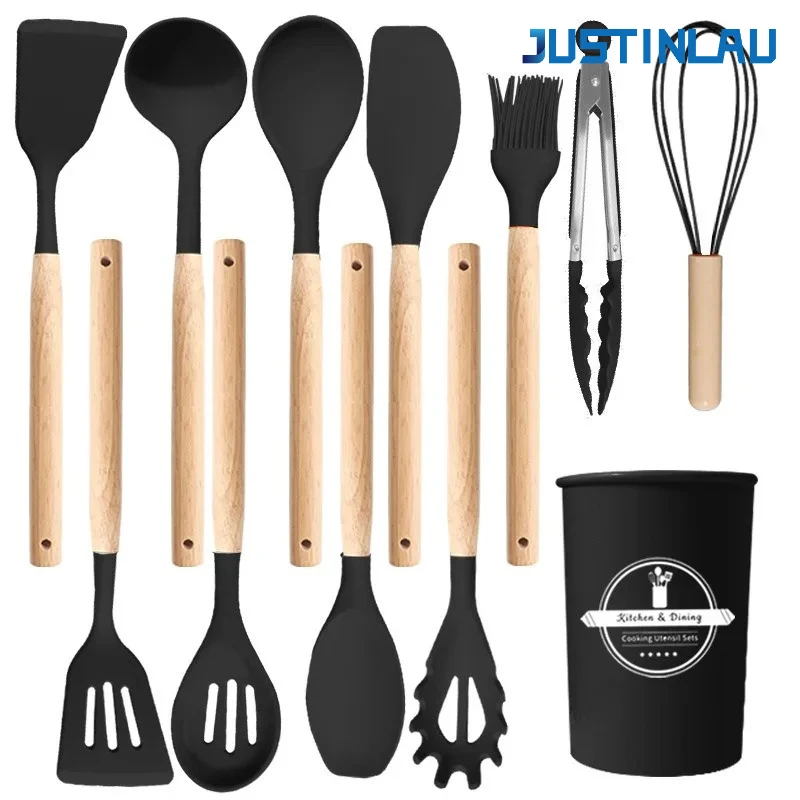 Silicone Kitchen Utensils Set Non Stick Spatula Soup Spoon