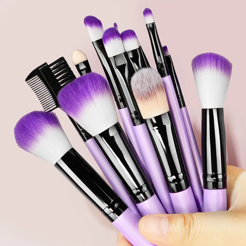 13Pcs Makeup Brushes Purple Set for cosmetic Soft Cute Beauty
