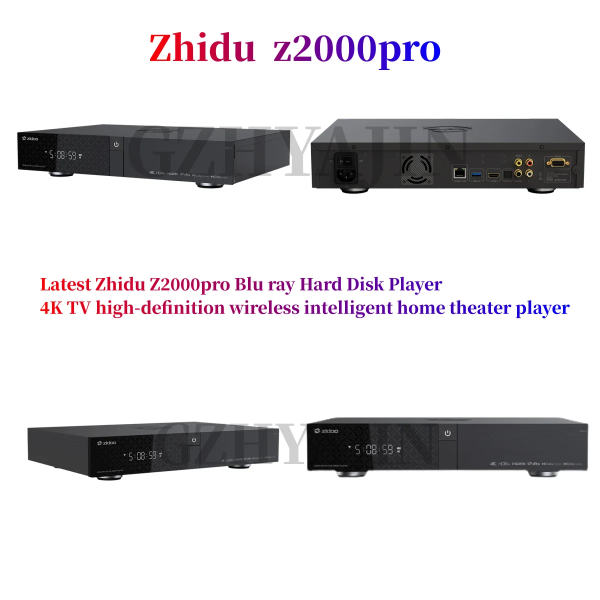 

Latest Zhidu Z2000pro Blu ray Hard Disk Player 4K TV HD Wireless Intelligent Home Theater Player
