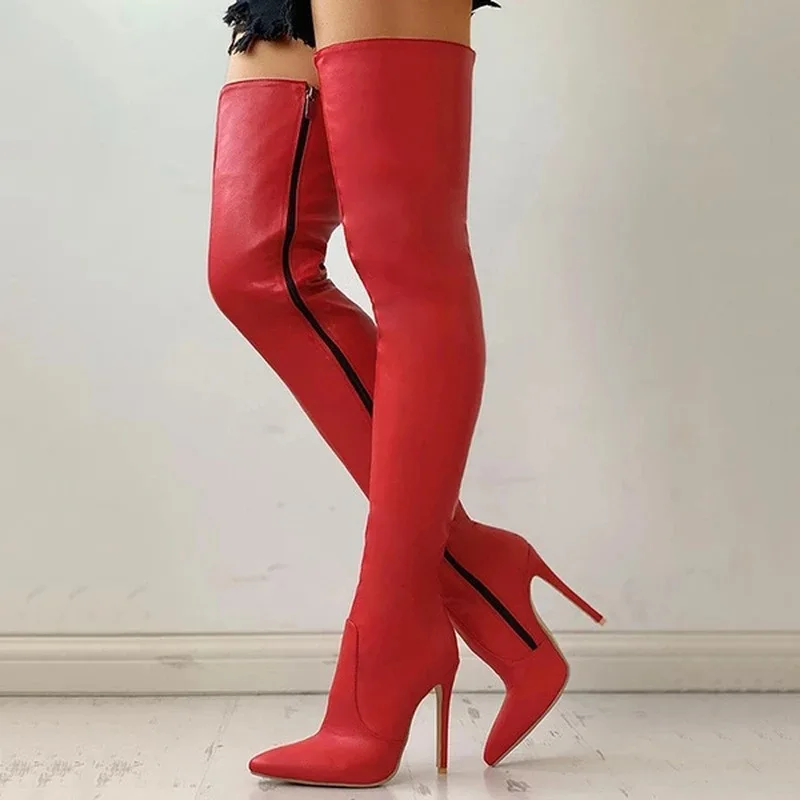 Big Size Sexy Stretch Toe Women Over Knee High Boots Thigh High Women Stiletto High Heel long Booties