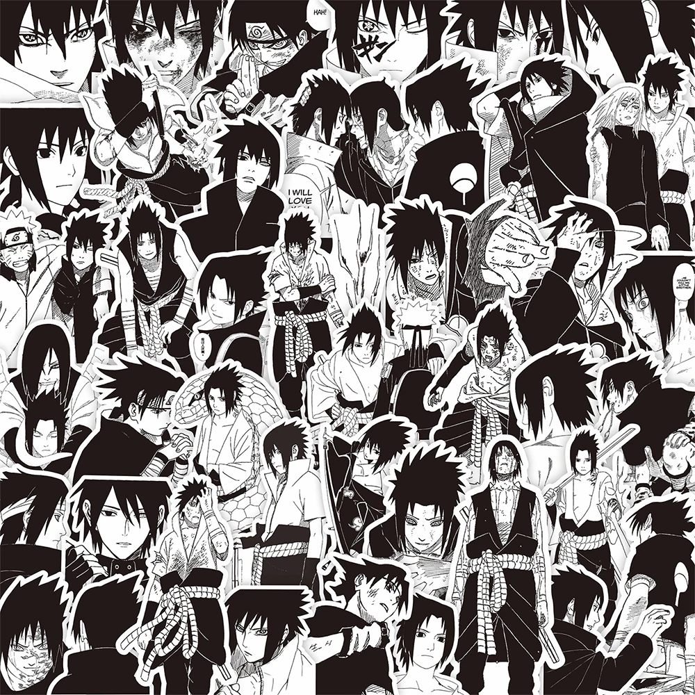 

10/30/70pcs Cool NARUTO Cartoon Graffiti Stickers Anime Uchiha Sasuke Waterproof Decoration Sticker Decal for Motorcycle Laptop