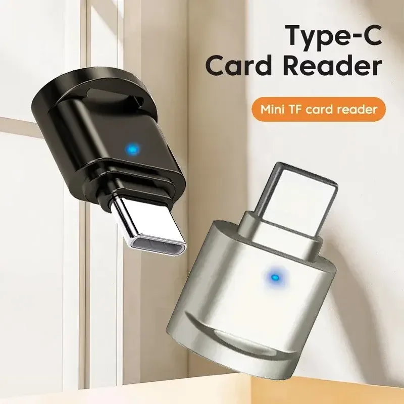 Mini lector de tarjetas de memoria USB 3,0 tipo C, MicroTO SD TF, para Samsung, Huawei, Xiaomi, lector de tarjetas de aluminio 1