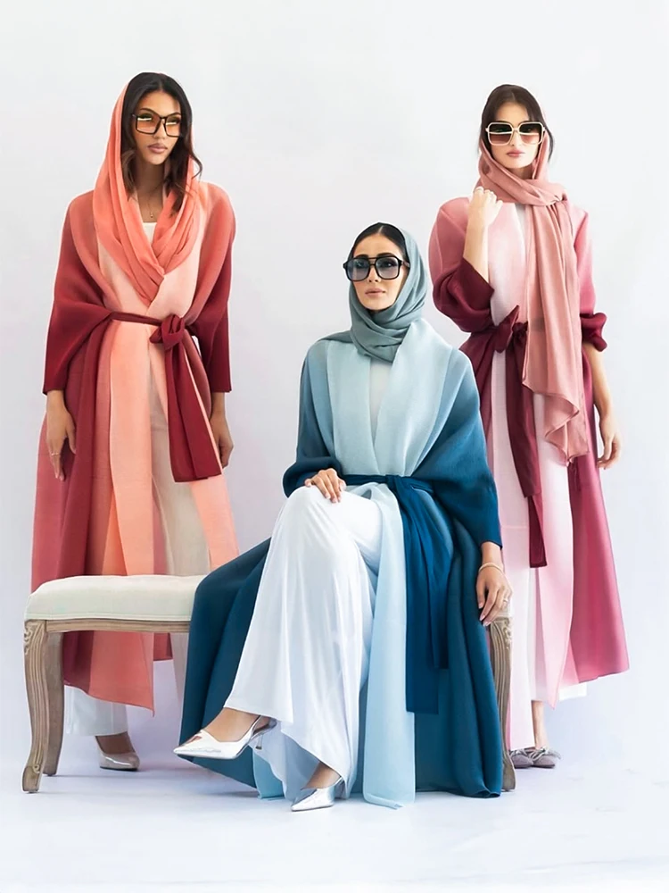 Arabic Clothes Woman Luxury Causal Print Long Coat For Muslim Women Abaya Butterfly Dubai Ramadan 2025 Femme Plus Size Clothing