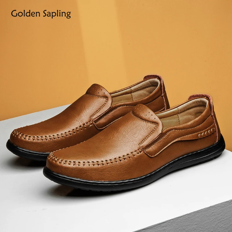 

Golden Sapling Men's Formal Shoes Genuine Leather Office Loafers Fashion Leisure Flats Men Casual Business Shoes Dress Moccasins