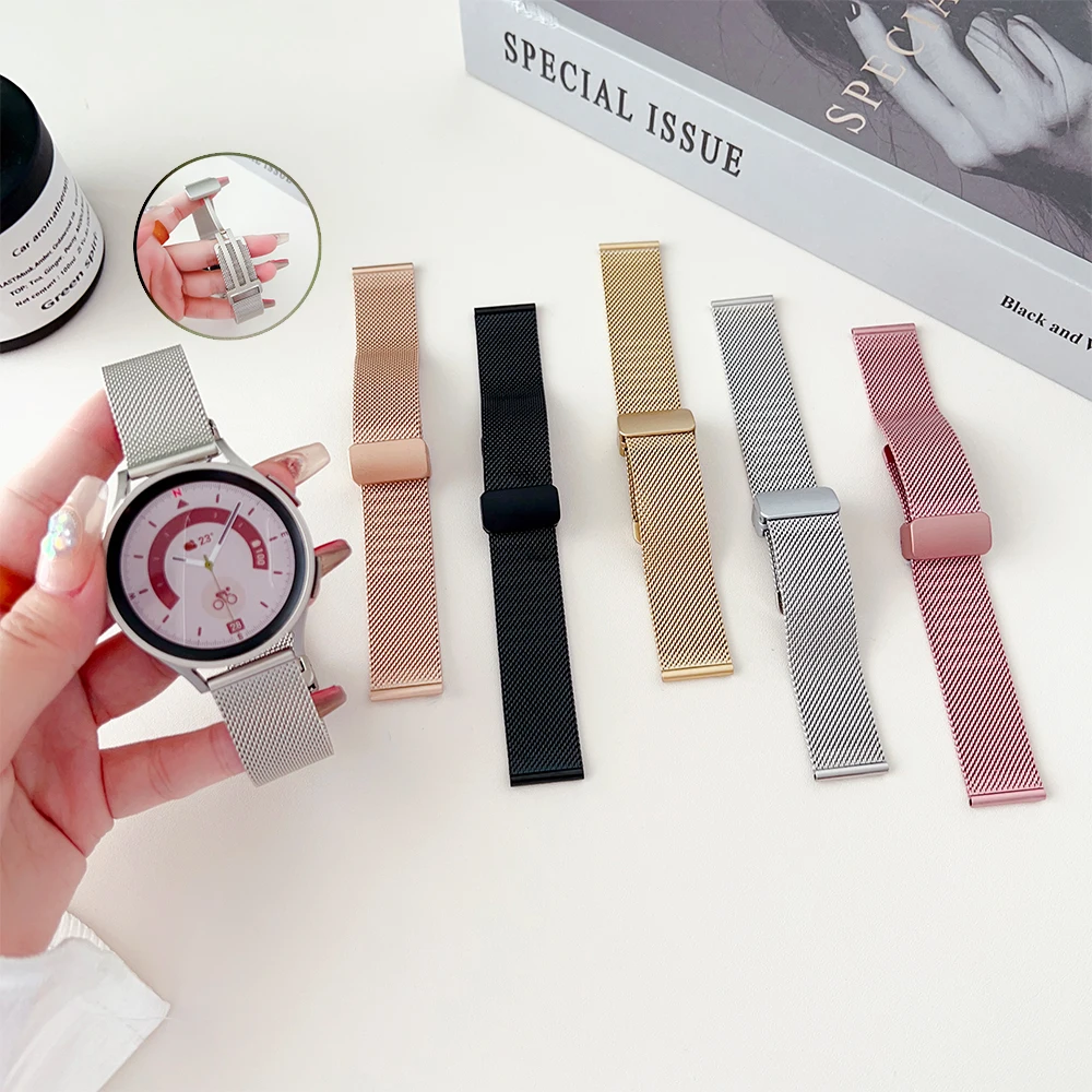 

Ремешок магнитный для Samsung Galaxy Watch 4/5 Pro/Classic/Gear S3/ Active 2, браслет «Миланская петля» для Huawei Watch Gt 2/3 Pro, 20 мм 22 мм