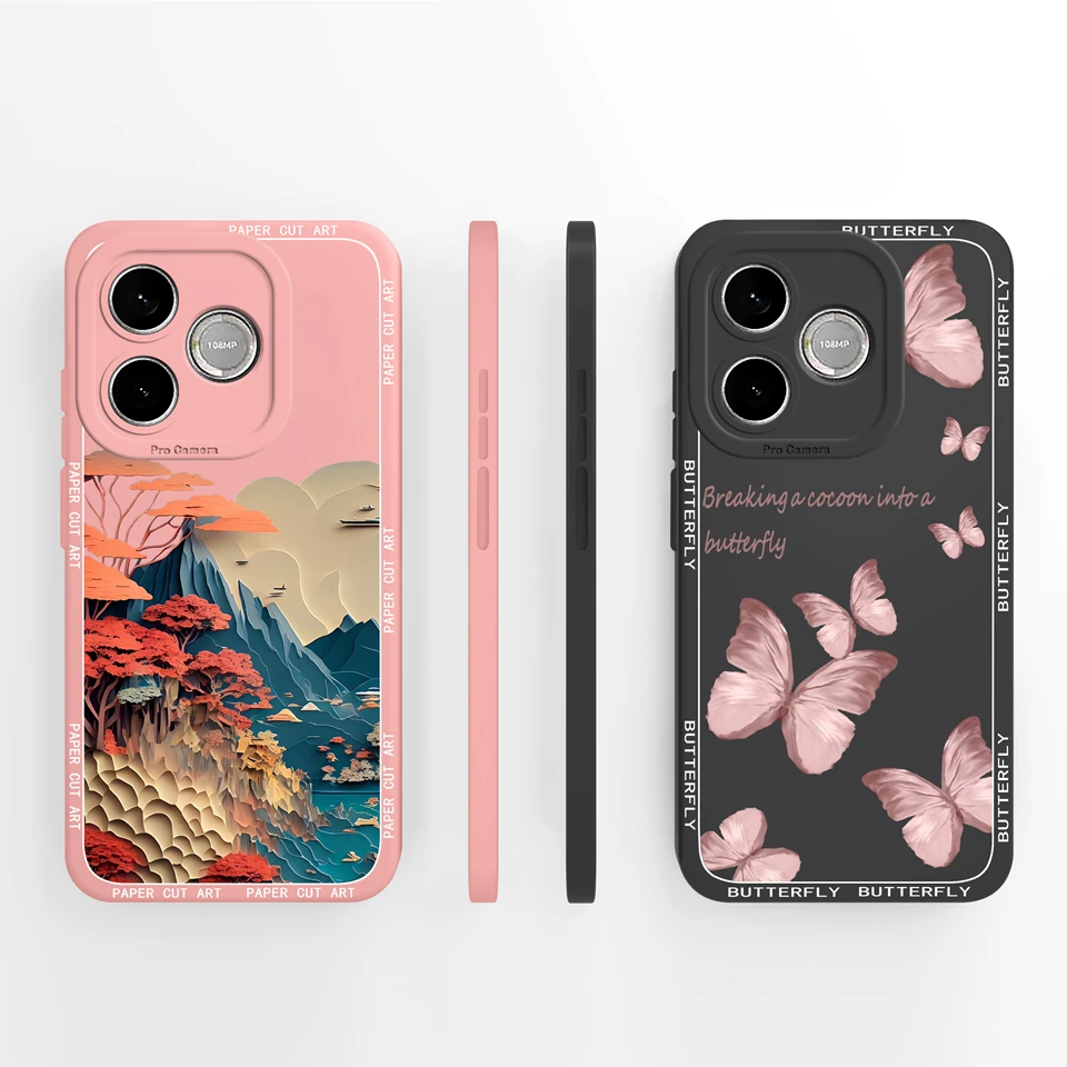 Elegant Butterfly Liquid Silicone Shockproof Back Cover