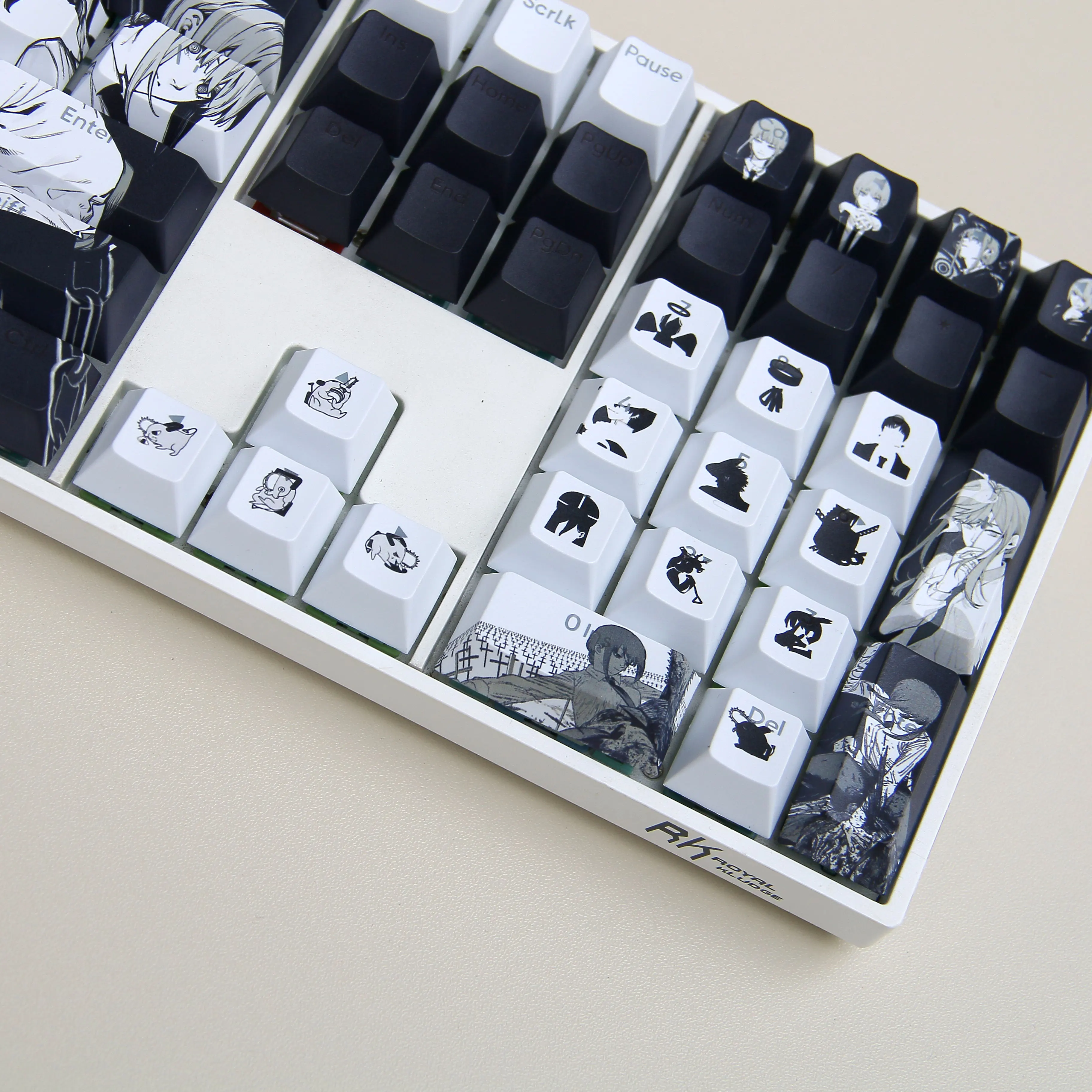 Anime Makima Original PBT 120 Tastenkappen Cosplay Requisiten Achse Seite Gravierte Thermische Sublimation RGB Mechanische Tastenkappen – Detail 10