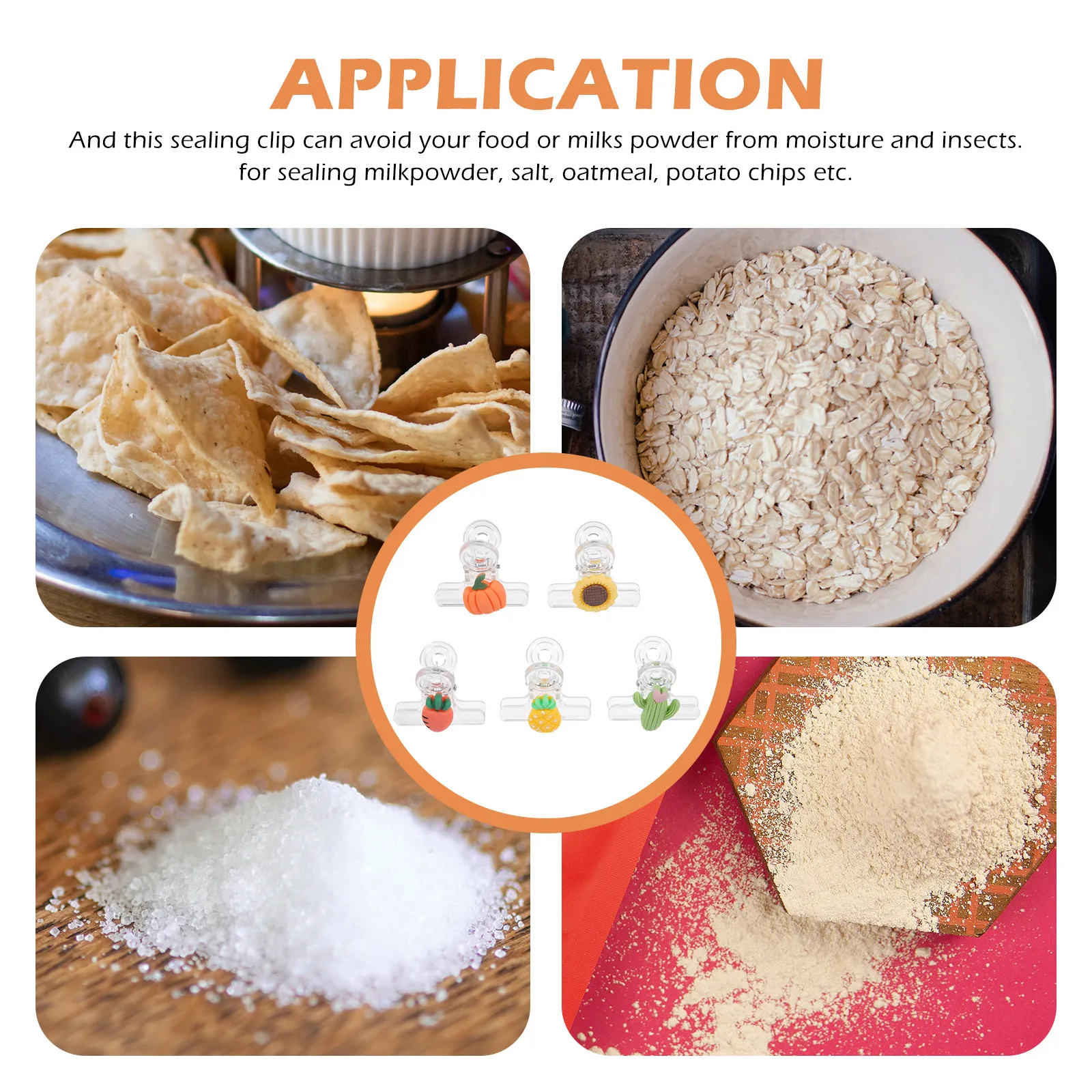 10Pcs 플라스틱 식품 가방 클립 투명 종이 클립 칩 클립 보관 조직용 스낵 씰 클립 플라스틱 가방 봉투