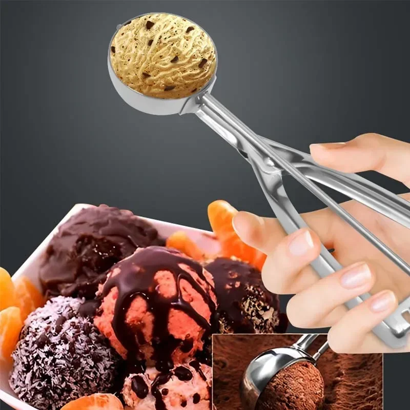 Ice Cream Scoop Kitchen Tools 3 Size Stainless Steel Spring Handle Mash Potato Watermelon Ball Scoop Home Kitchen Accessories ice cream scoop