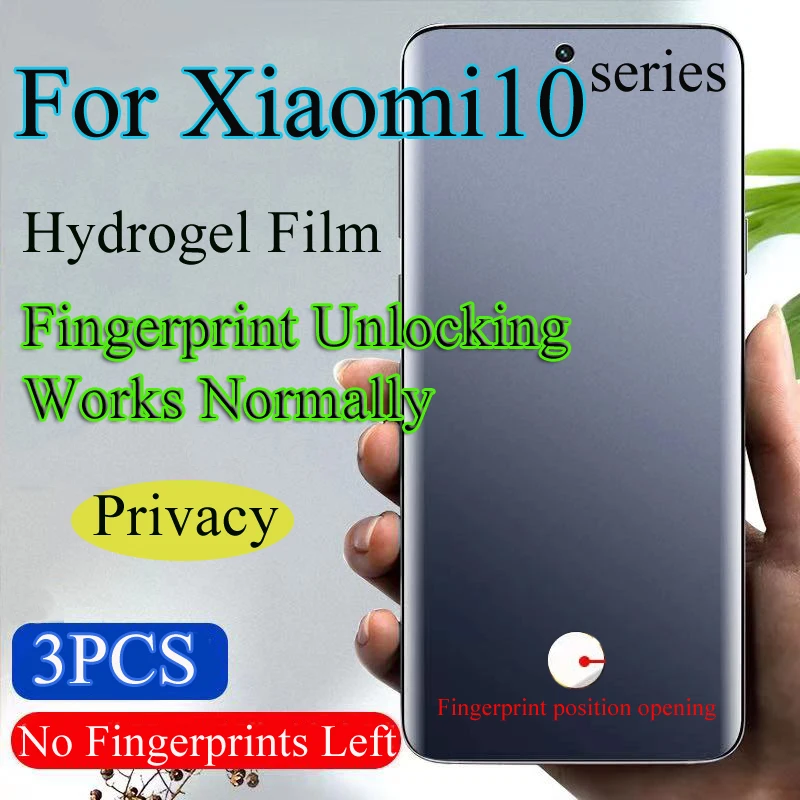 

Xiaomi10 Ultra Soft Screen Protector For Xiaomi 10 Pro Privacy Hydrogel Film Xiaomi 10Lite MI 10s Fingerprint Unlocking Works