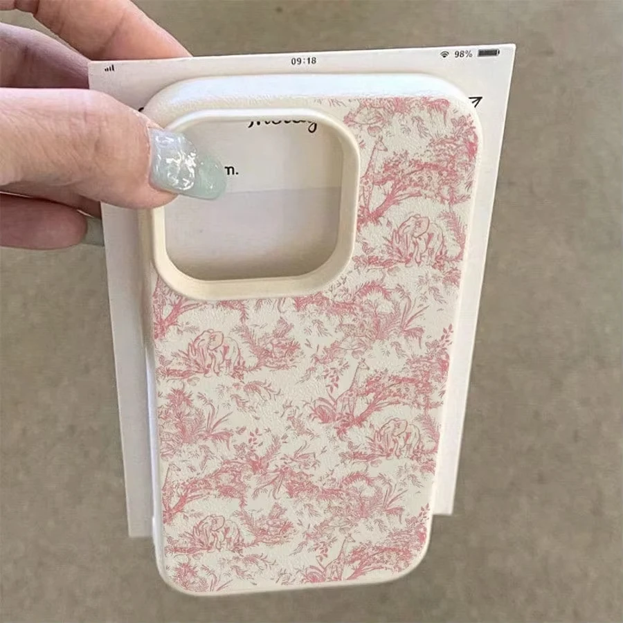 Pink Floral Lichee Pattern Phone Case Cover