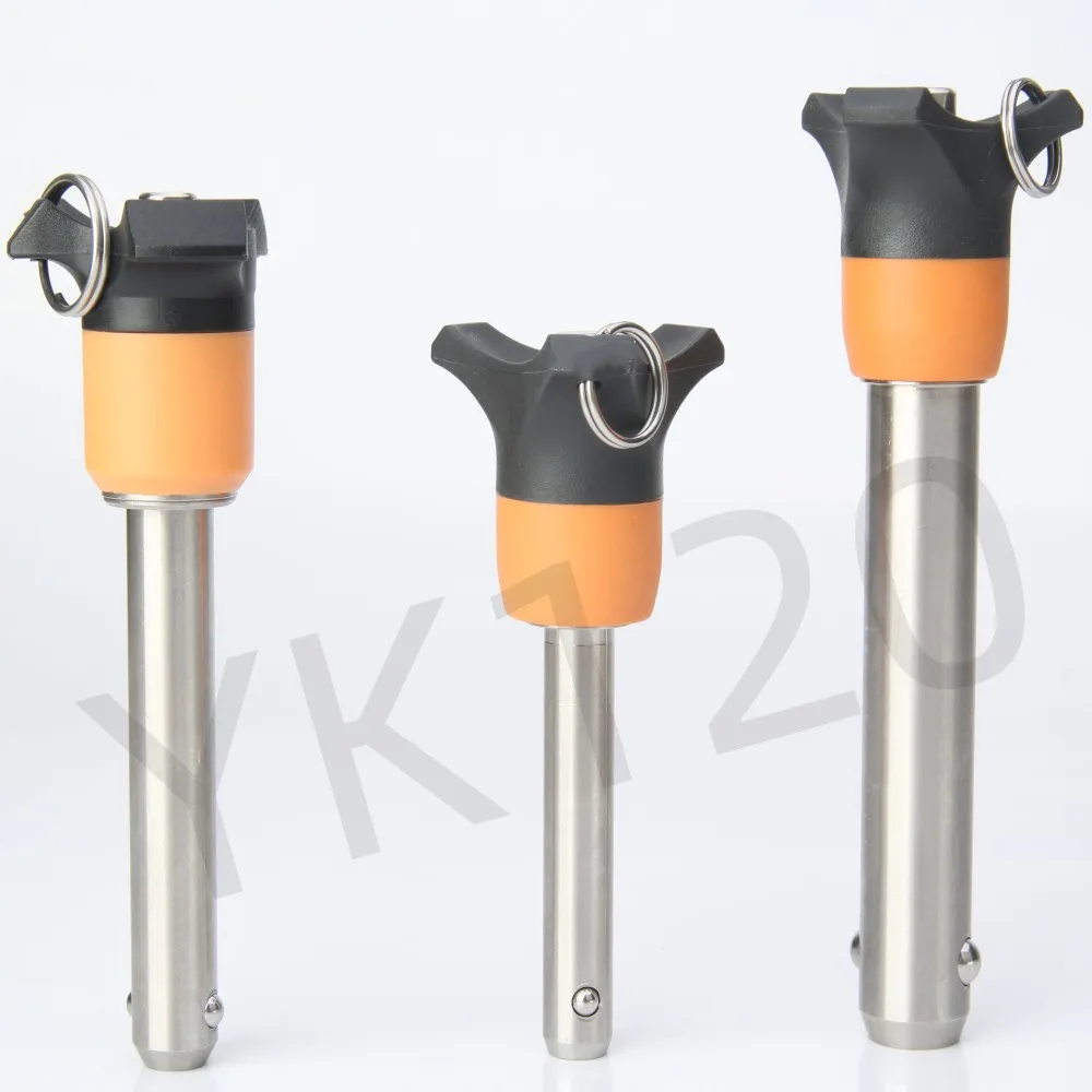 YK120 플라스틱 손잡이 푸시 버튼 안전핀, 퀵 릴리스 자동 잠금 볼 잠금 핀