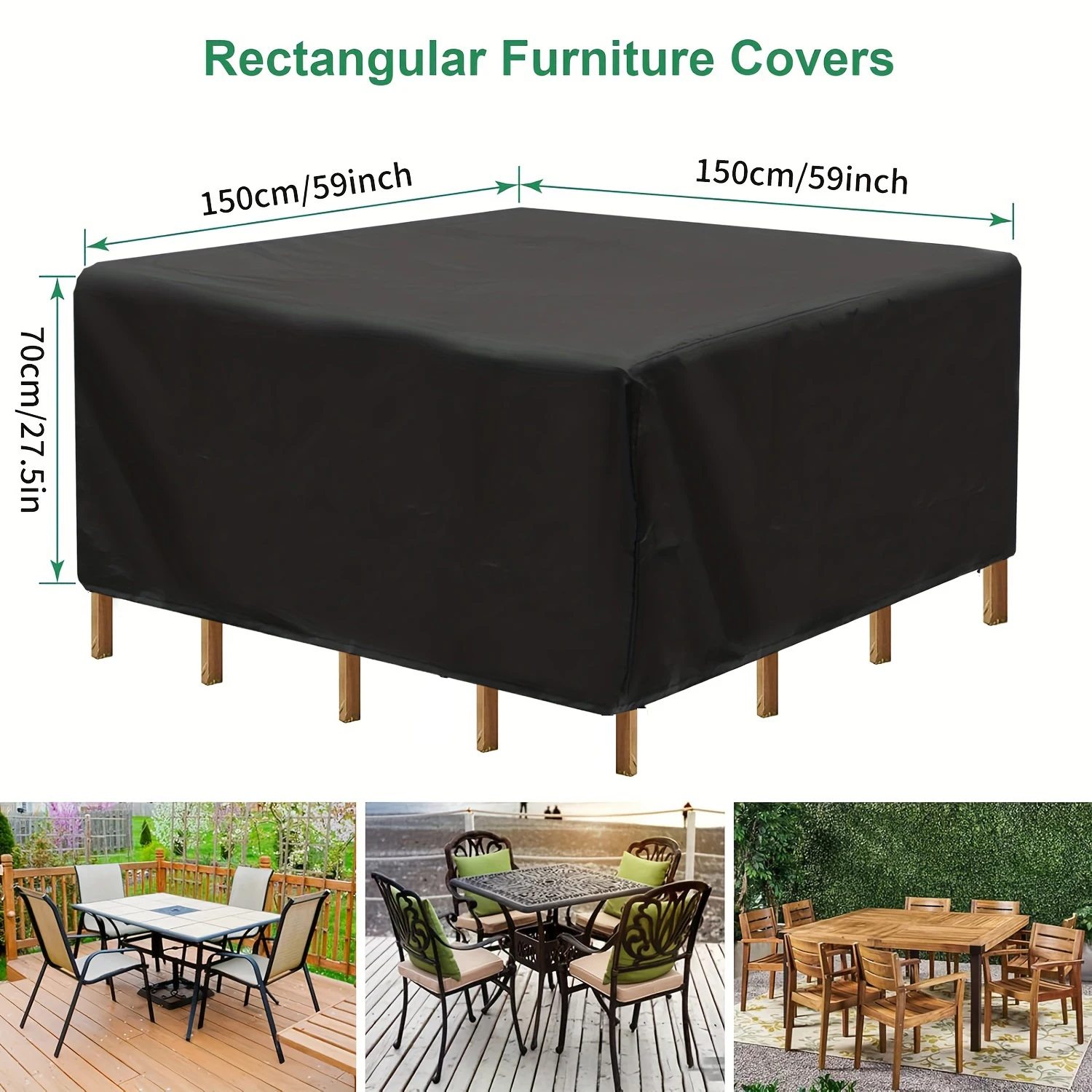 300 Sizes Heavy Duty Square Patio Furniture Cover Set UV Resistant All Weather Outdoor Table and Chair Protection patio furniture cover