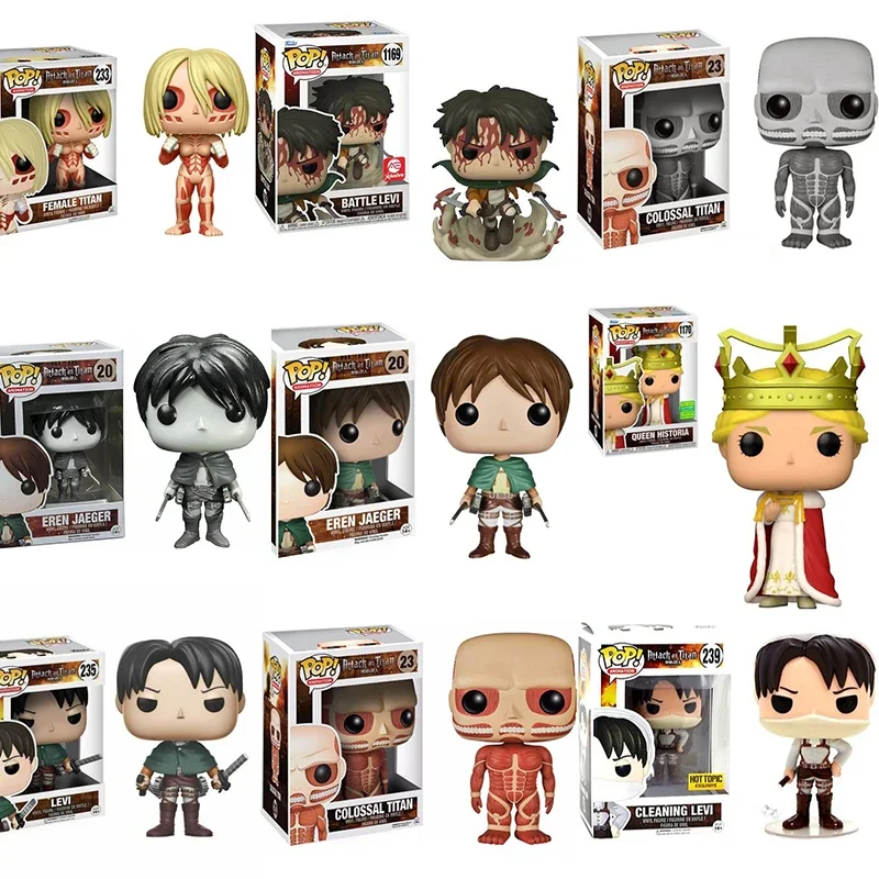 Funko Pop Attack On Titan Battle Levi 1169 # Eren Jaeger 20 Mikasa Ackermann 21 Levi 235 Pop Modello Giocattoli Regali Per Bambini Figura