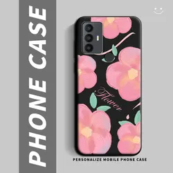 Cartoon Cute Cat & Flower Shockproof Silicone TPU Phone Case - Soft, Protective Back Cover for TCL 30 5G (HS-C0085)