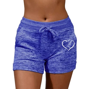 Summer Women's Shorts Printing Elastic High Waist Casual Sport Fitness Running Oversize Female Sweatpants 4
