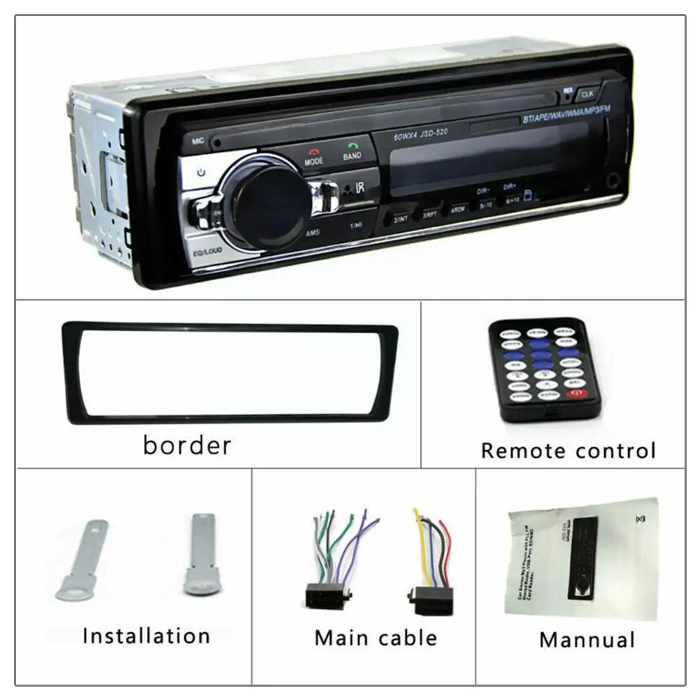 Car Mp3 Radio Player Stereo 60Wx4 12v/24v Car Truck Dash AUX In Radio Audio Music Usb/Tf/Fm/Aux Input Bluetooth M8J9 car mp3 player