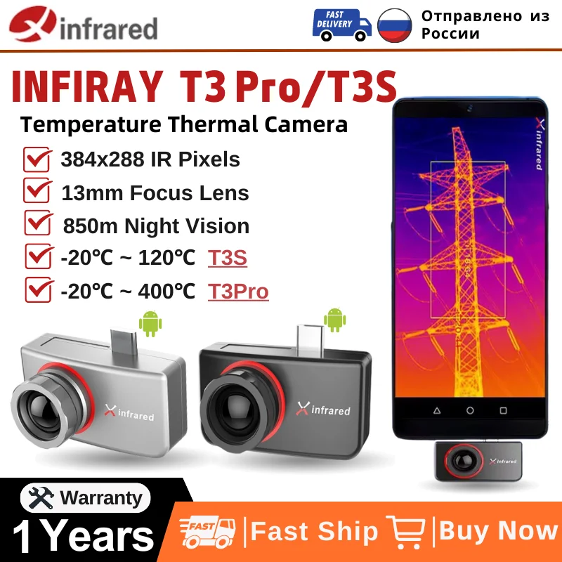 

InfiRay Infrared Thermal Imaging Camera T3S T3PRO Industrial PCB Circuit Detection Outdoor Android Thermal Camera For Phone