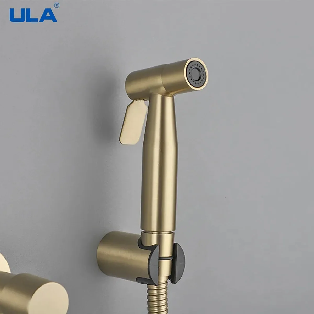 ULA Golden Bidet ก๊อกน้ําสแตนเลสสตีลมือถือ Bidet Sprayer ชุดสีดําห้องน้ําก๊อกน้ําเย็นหัวฝักบัวอุปกรณ์เสริม 1