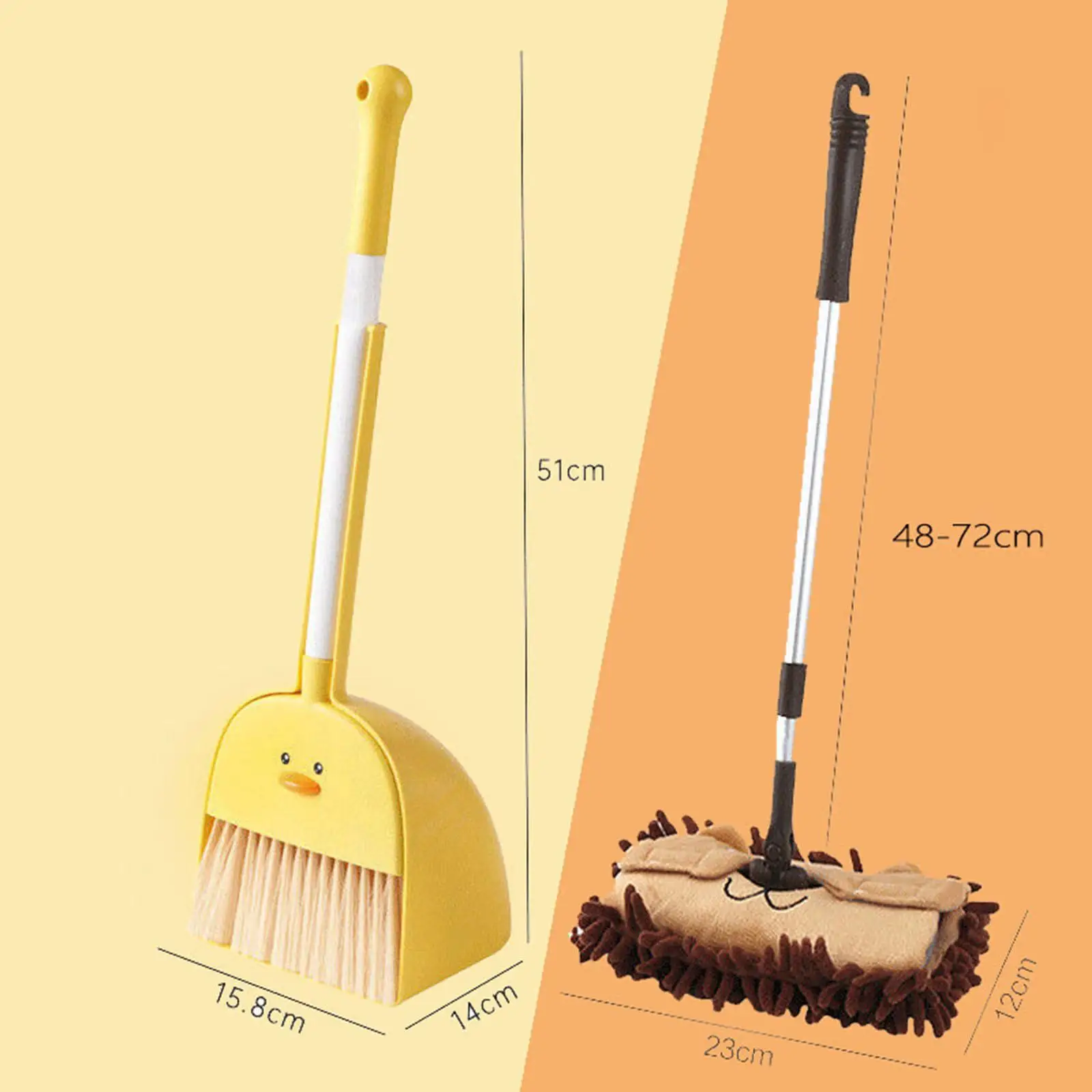 Kids Cleaning Toy Set,Children Housekeeping Cleaning Tools,Cartoon Mini Broom with Dustpan Mop for Kids for Kindergarten