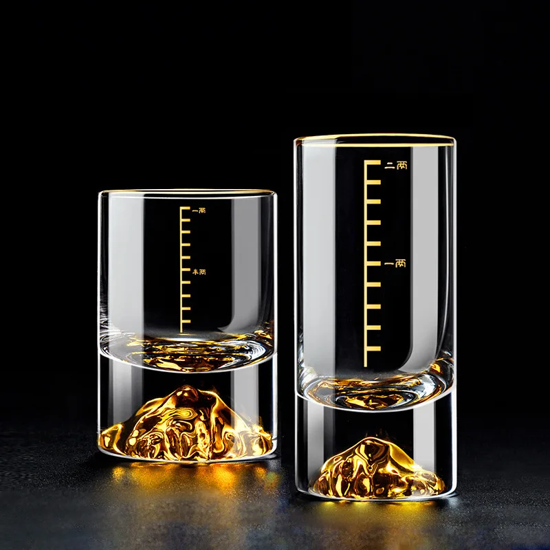 

Crystal Glass Home White Wine Glass Clear Wine Glass Scale Cups A Cup of Wine Shot Glass Shot Golden Glasses 50ml 100ml