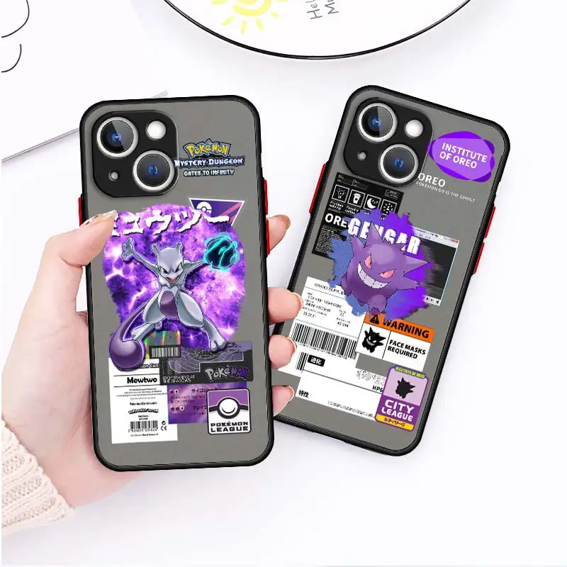 Pokemon Mewtwo Gengar Custodia Per Telefono Psyduck Per Iphone 14 13 12 11 Mini Xs Xr X Pro Max 8 7 6 Plus Cover In Tpu Traslucido Smerigliato
