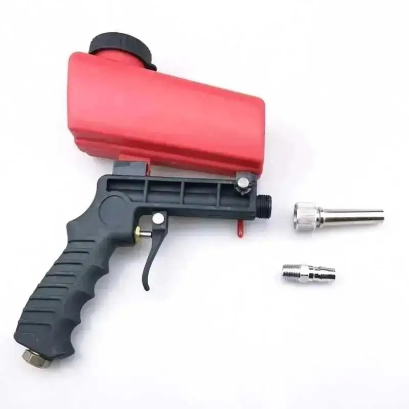 New 2025 Portable Aluminium Pneumatic Sandblaster Spray Gun Sand Removal Blasting Power Machine Gravity Sandblasting Gun Tools