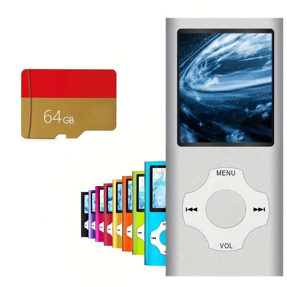 64GB MP3 MP4 Player FM Radio Portable HiFi stereo ebook Learning Walkman Pocket Audio Multi-language Setting