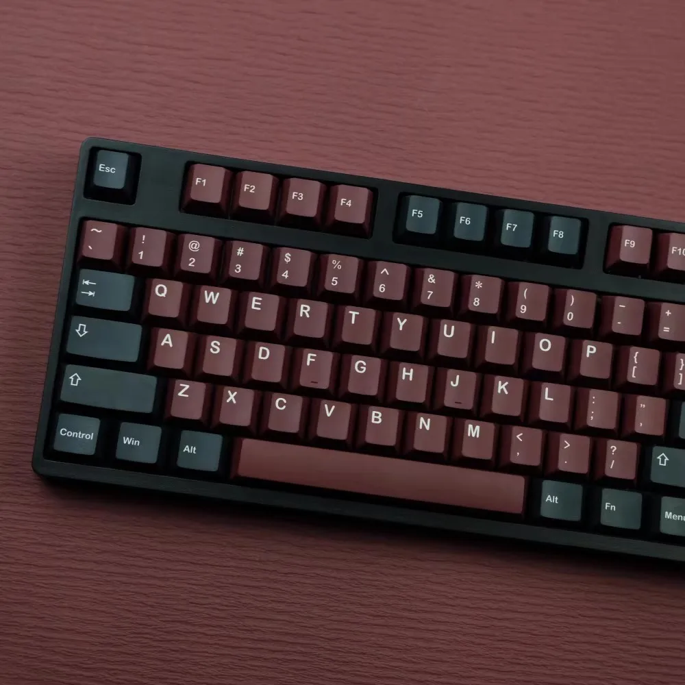 Clone Gmk Borgonha Keycaps Grupo Pbt Sublimação de Corante Perfil Cereja Interruptor mx Perfil Lightproof 142 Chaves - Imagem 3