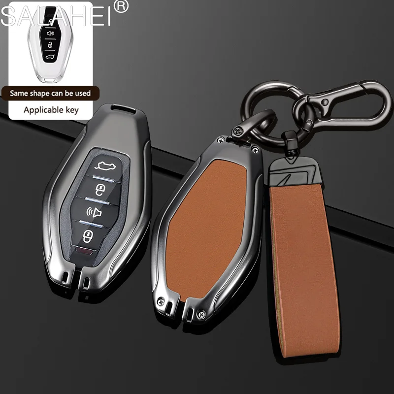 

Zinc Alloy Leather Car Key Cover Case Shell Holder For Chery Jetour X70 X70plus X70m X90plus X95pro Protector Auto Accessories