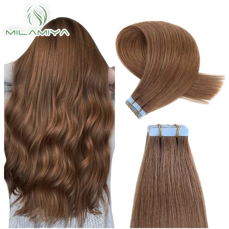 Human Hair Tape In Straight Hair Extension Style Double Drawn US Strong Adhesive Tape Human Extensions For Salon
