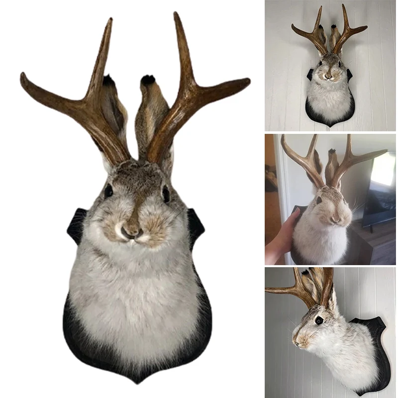 

Настенный декор Jackalope, последняя легенда о рогах, подвесное искусство на стену из смолы, имитация головы животного, образец для украшения дома