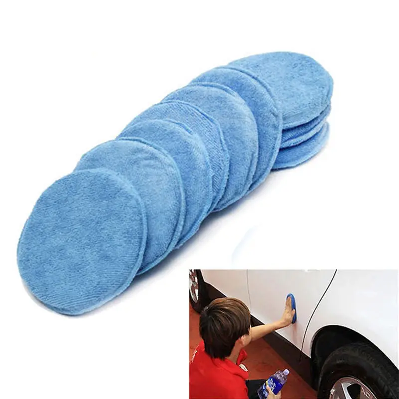 

Car washer Sponges Car &Motorcycles Accessories Blue 5" Diameter Microfiber Wax Applicator Polishing Sponges pads