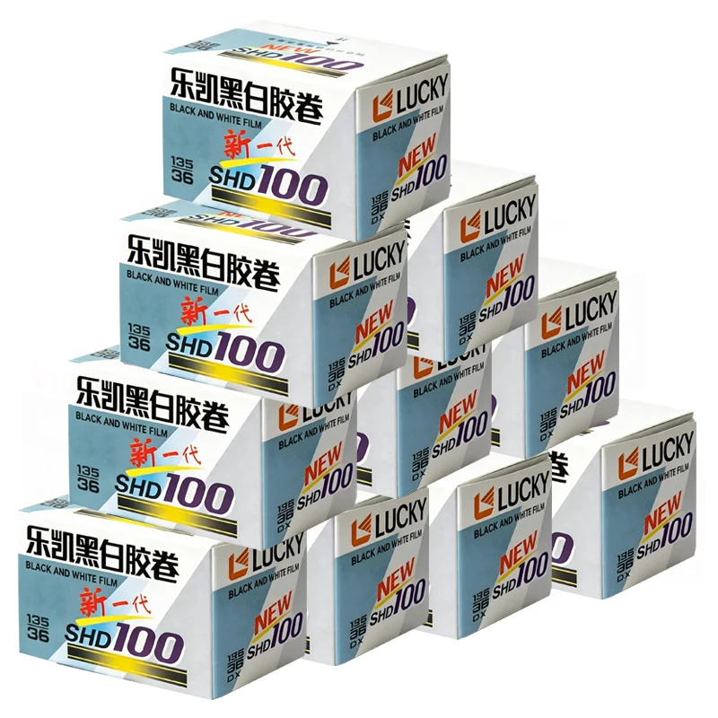 10롤 중국산 러키 SHD 100 135 흑백 필름 36매(DX 코드 포함) ISO 1..