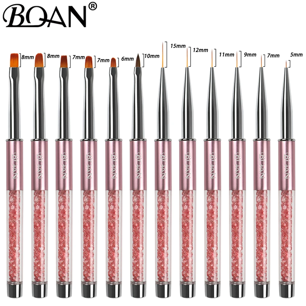 BQAN Liner Brush 5/7/9/11/12/15mm Nail Brush Hand Draw Tips Drawing Line Painting Pen Tools Manicure Nail Art Brush Decoration 6