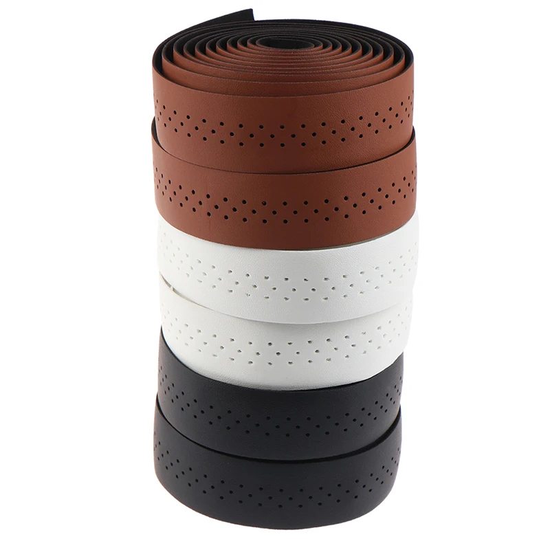 Bicycle Handlebar Tape Road Bike PU Leather Perforated Belt Breathable Soft Bike Handlebar Tape Bicycle Handlebar Strap