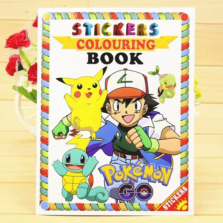 Pokemon Cartoon Painting Coloring Book Children Painting Papelería Learning Anime Creative Painting Books Stationery Kid Gifts