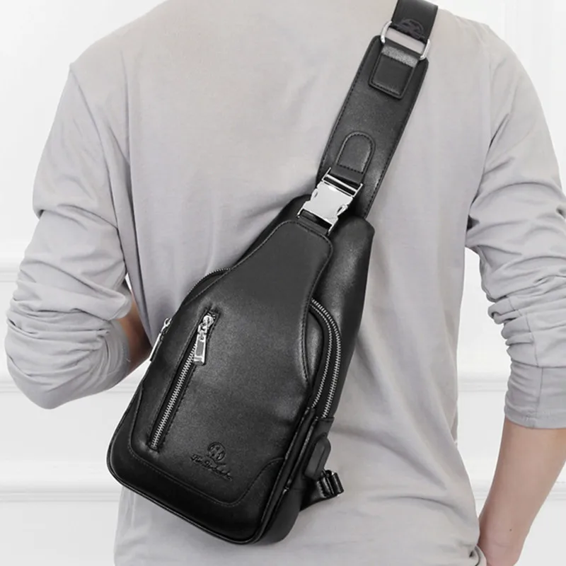 Рисунок 3 - Модная мужская нагрудная сумка с USB-зарядкой