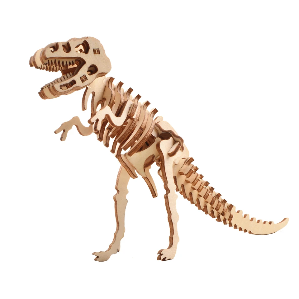 LAJUP Set Dinosauri In Legno Fai Da Te Per Bambini | 6 Puzzle 3D Da Colorare Con 12 Pennarelli | Kit Creativo Regalo Compleanno