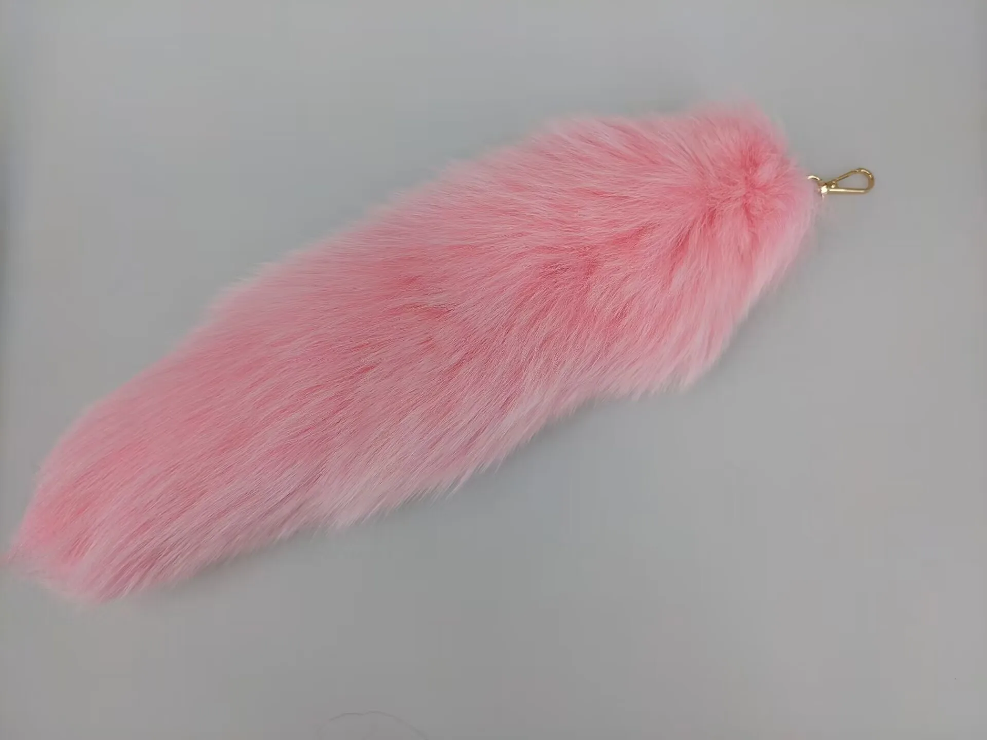 Luxurious Natural Fox Fur Tail Keychain - Chic Y2K Fashion Accessory, 40 cm