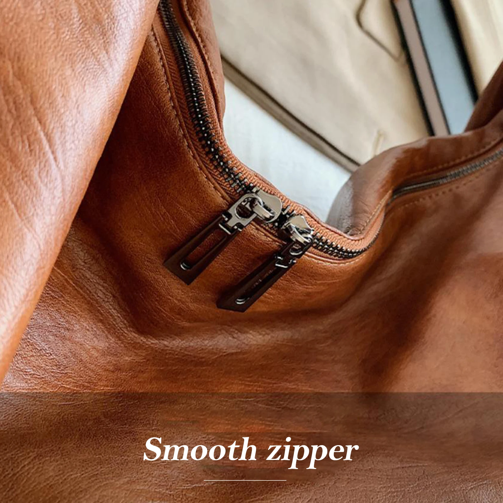 Women Girls PU Leather Versatile Commuting Handbag with Zipper Dumpling Shoulder Bag for School Work Shopping Travel Daily Use