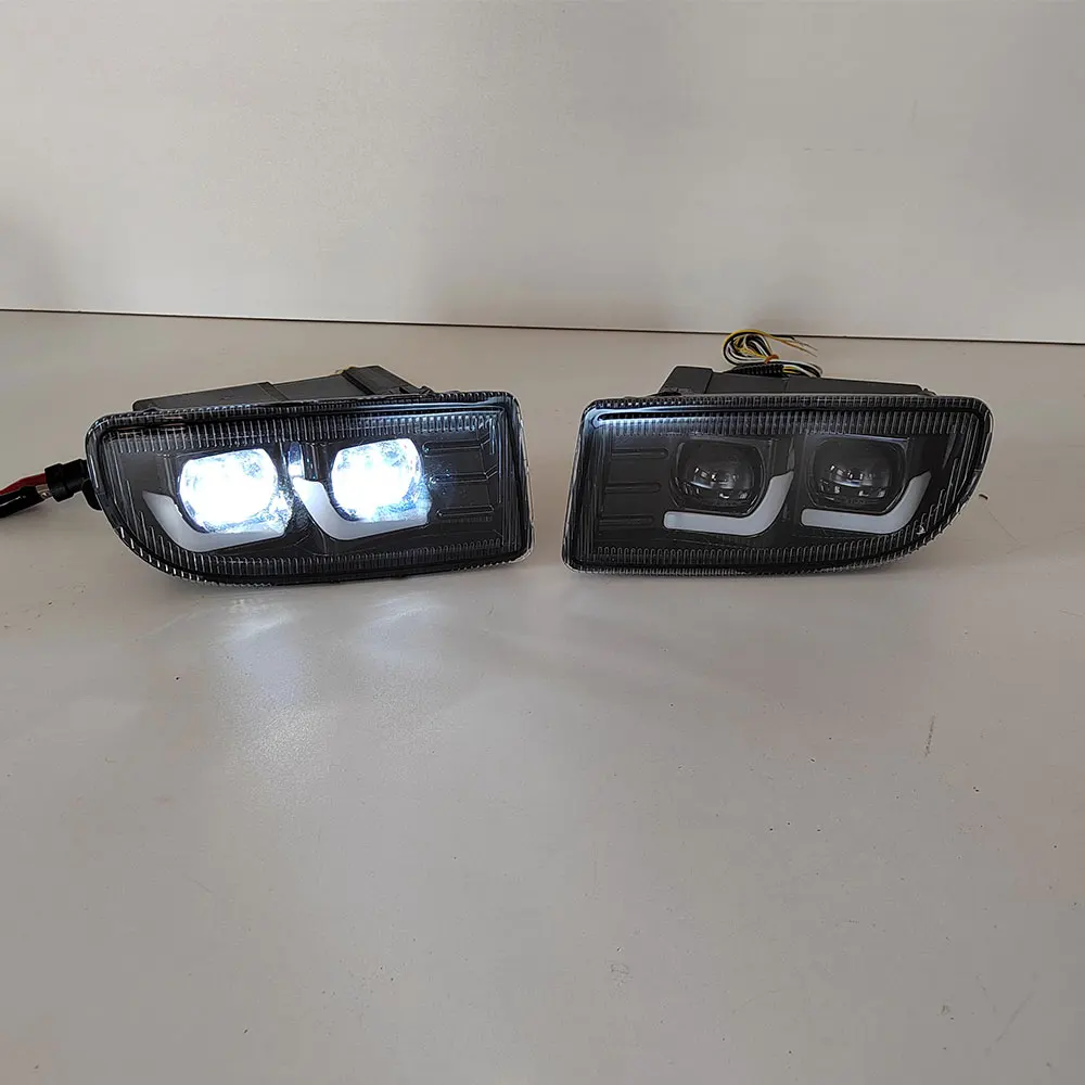 A Pair Car LED White Daytime Running Light Yellow Turn Signal For