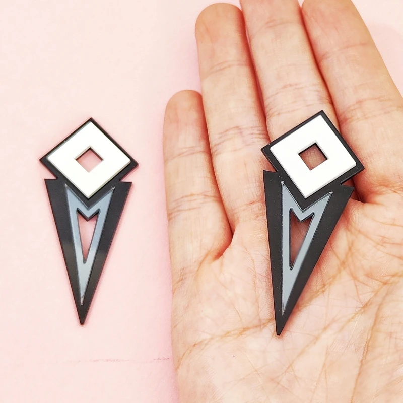 KUGUYS Acryl-Ohrringe mit geometrischem Farbblock-Design für Damen, kontrastierendes Schmuckzubehör – Detail 11