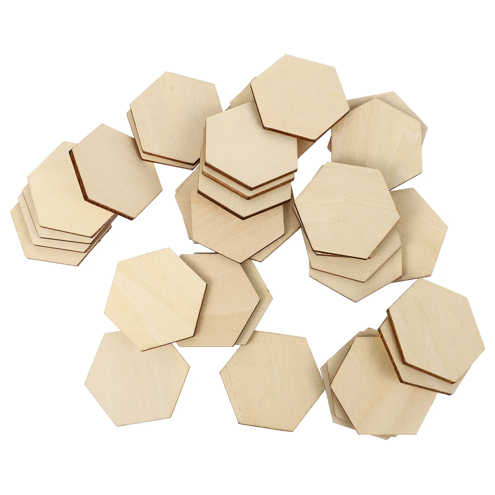 

50 PC Sticker Labels Wooden Ornaments Hanging Decorations DIY Crafts Shapes Child